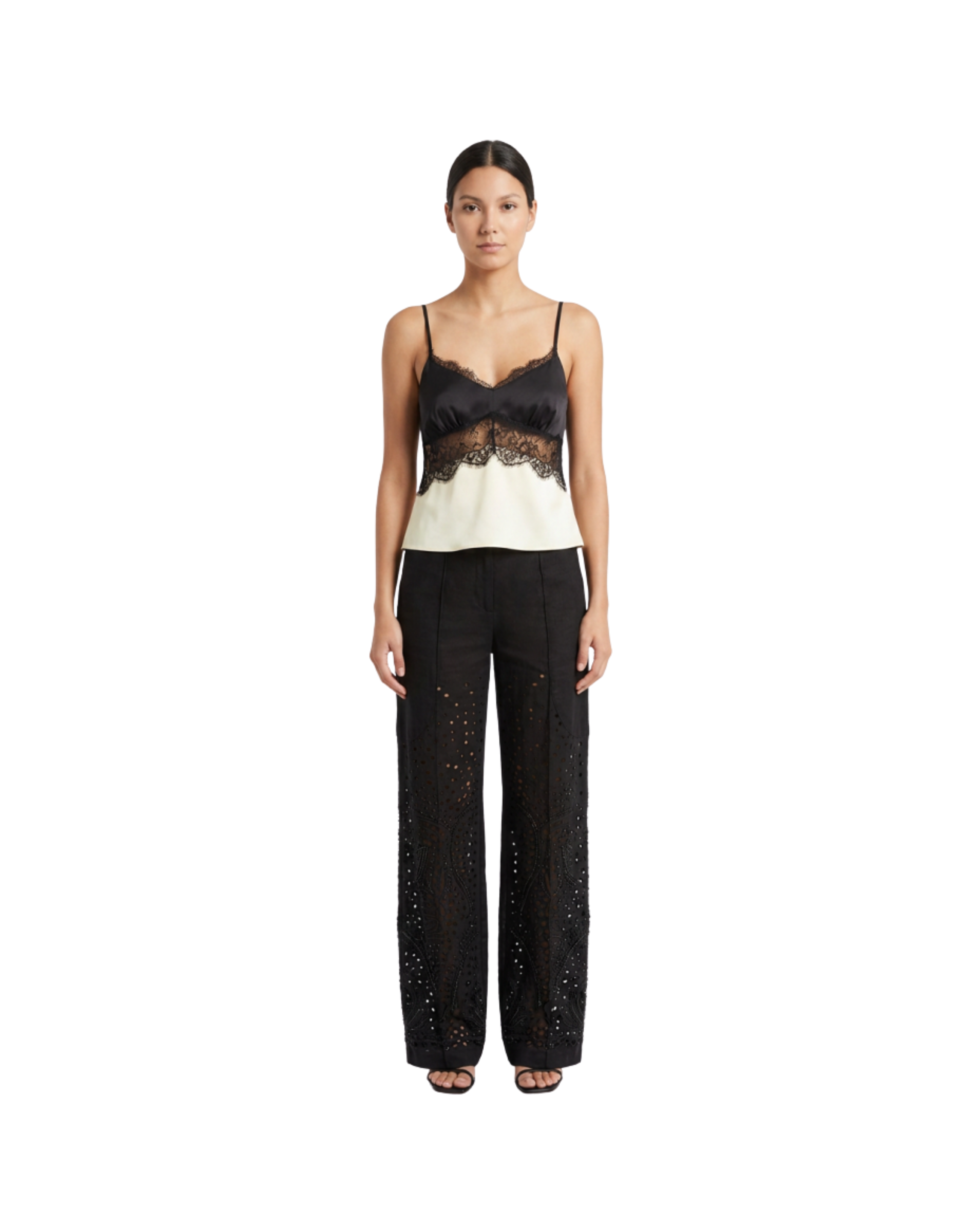 TOP ENCAJE NEGRO AMARILLO