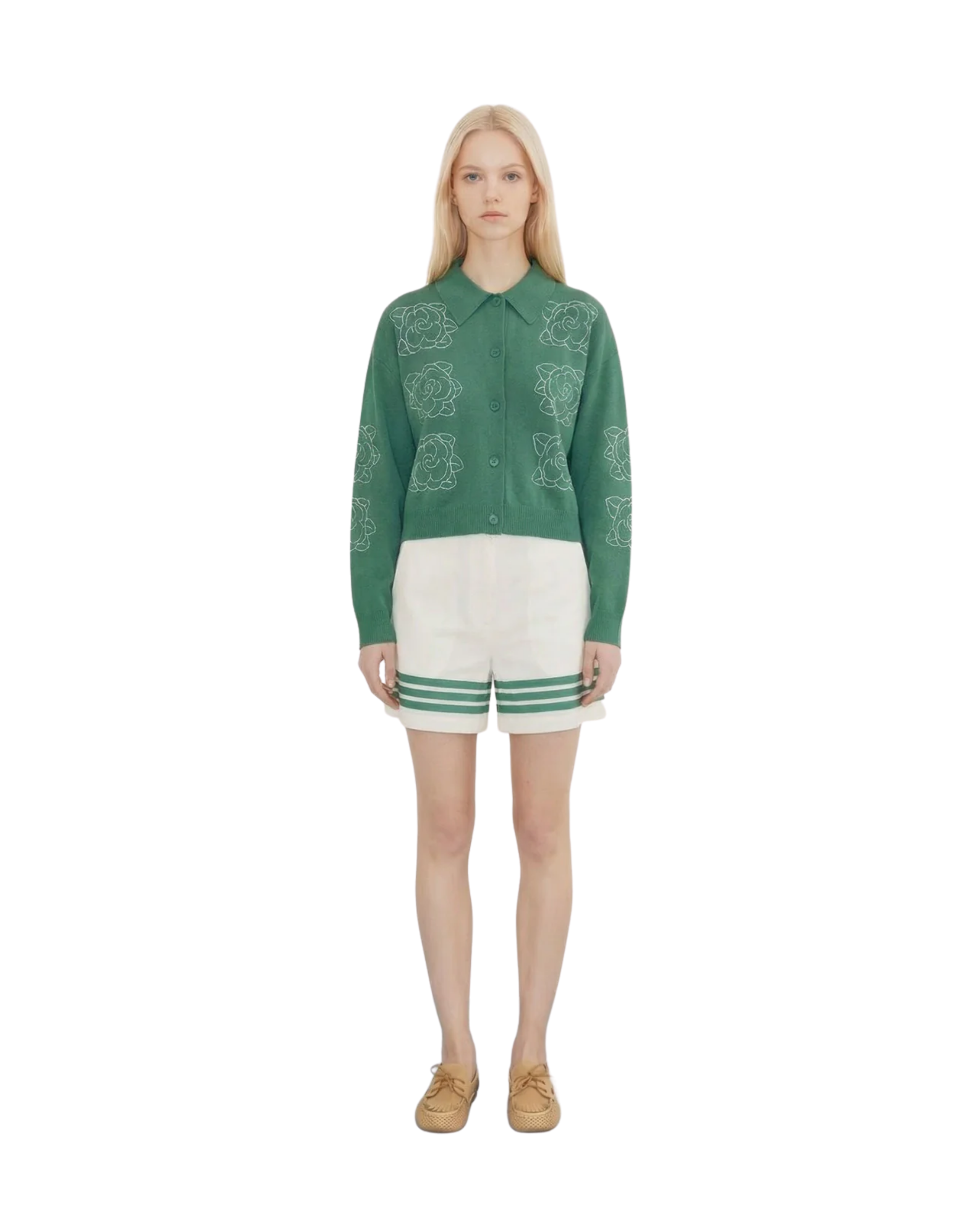 THE TINY BIG SISTER - Flowers Embroided Cardigan