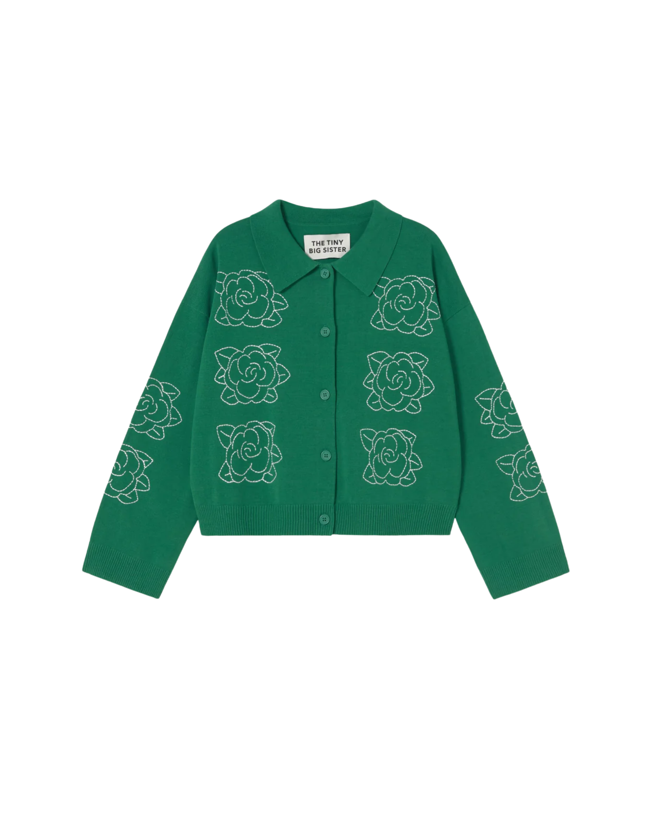 THE TINY BIG SISTER - Flowers Embroided Cardigan