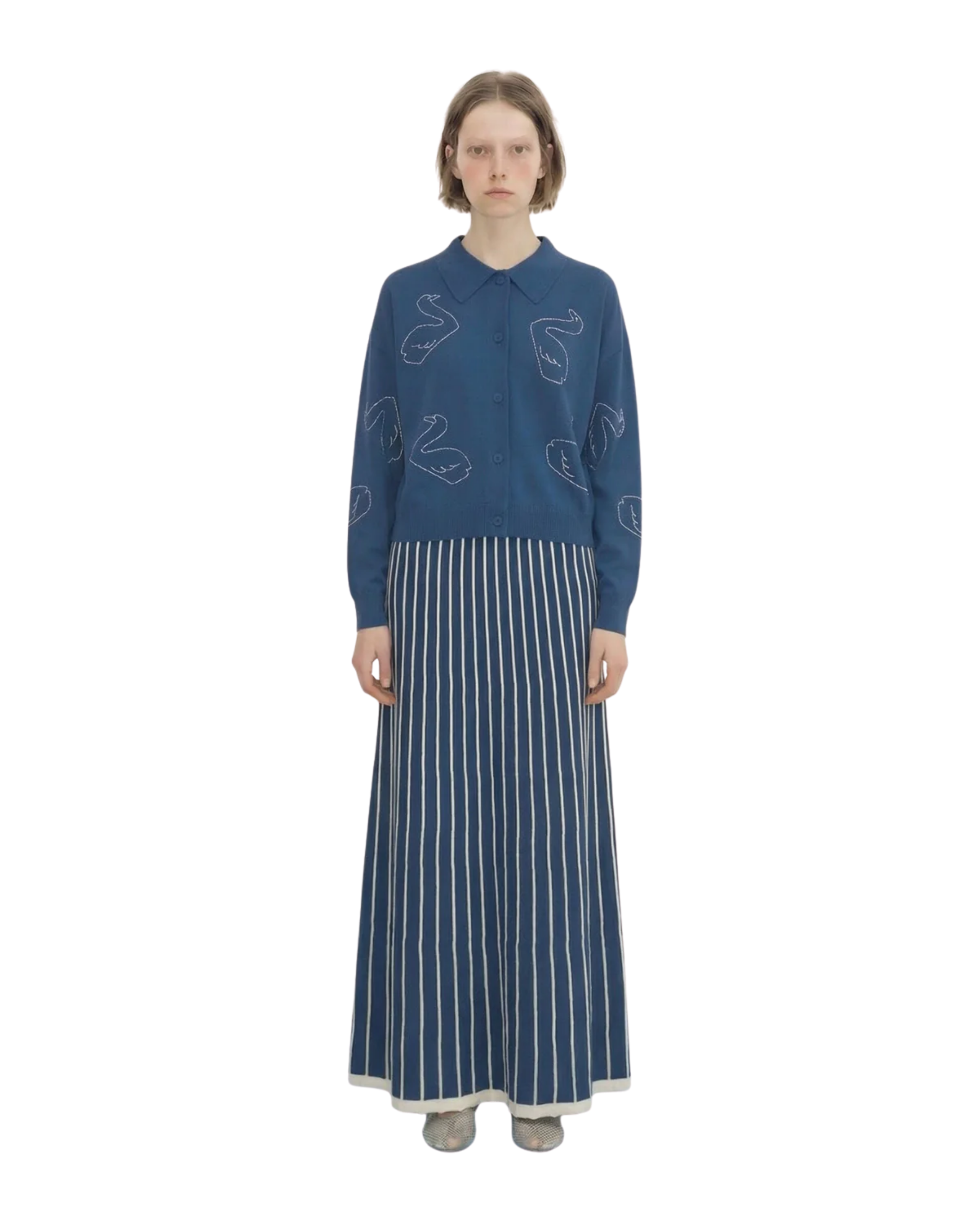 THE TINY BIG SISTER - Navy Cisne Cardigan
