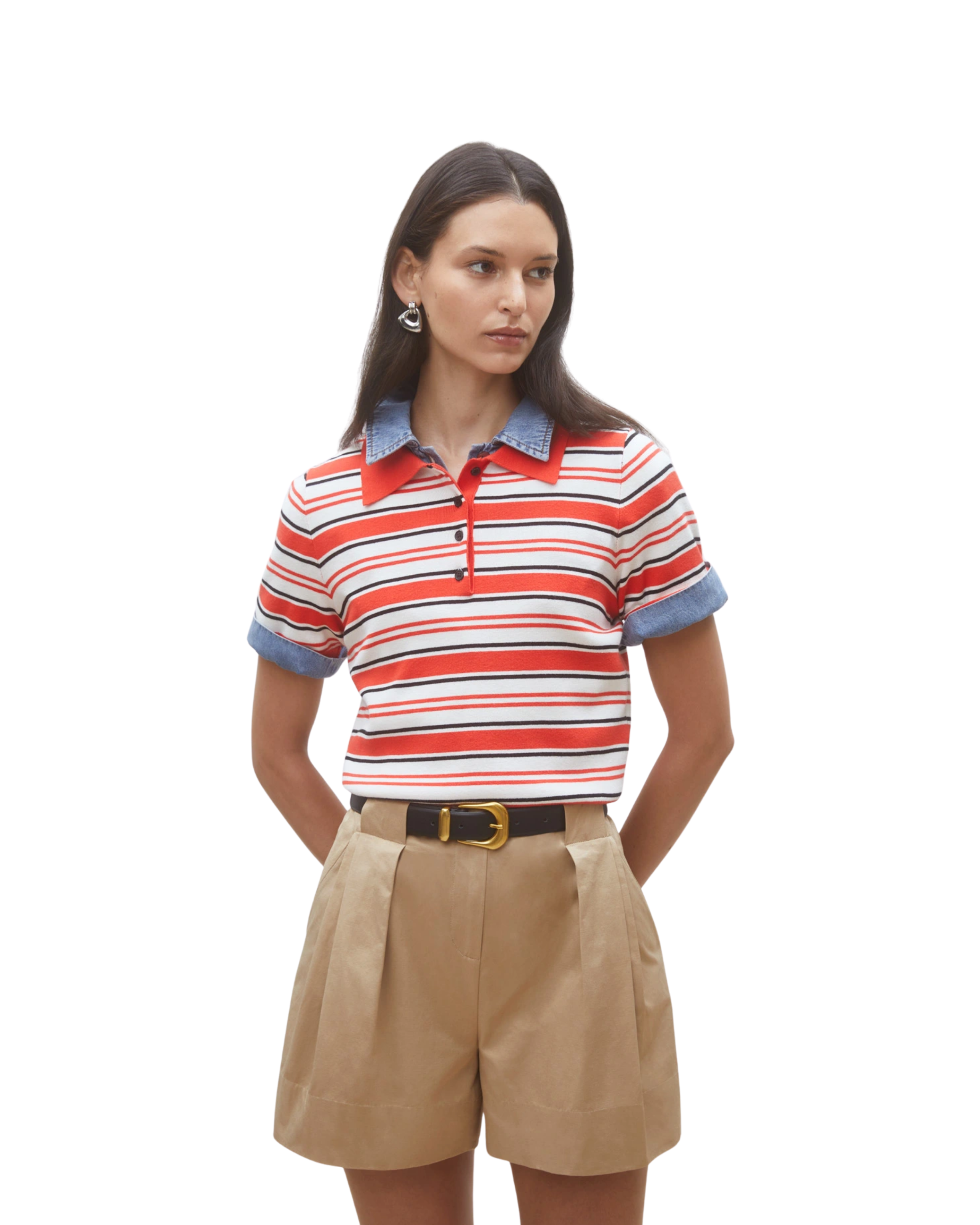 SUNCOO - Striped Polo Jumper