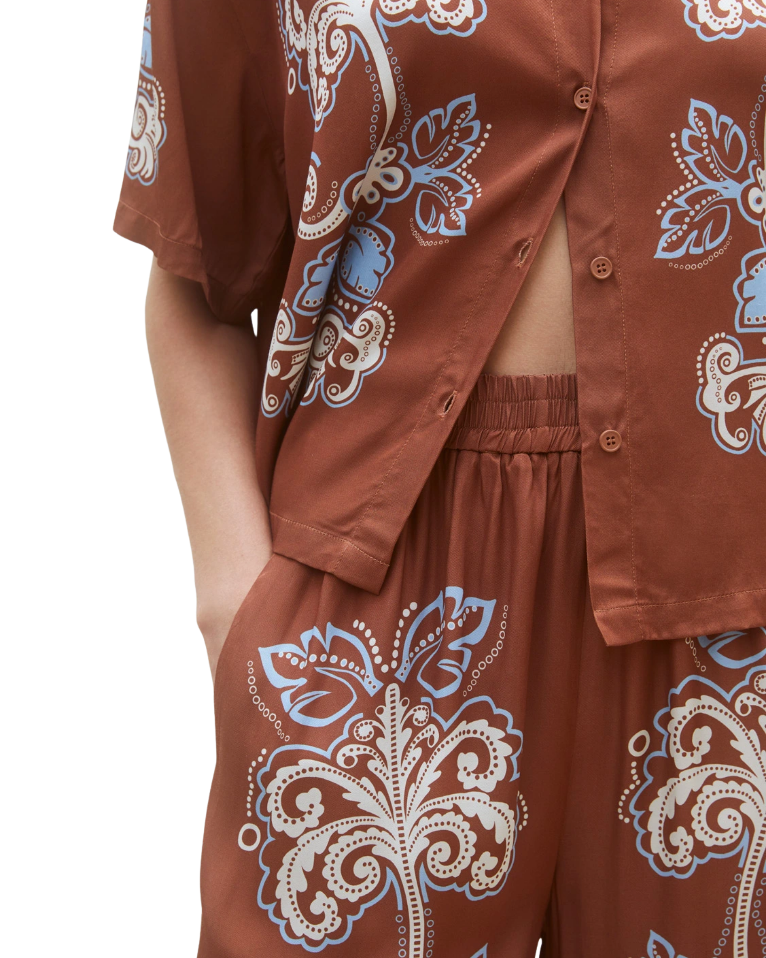 SUNCOO - Wide Leg Pants with Floral Print