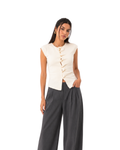 LE MOT- Beige Blouse with Gold