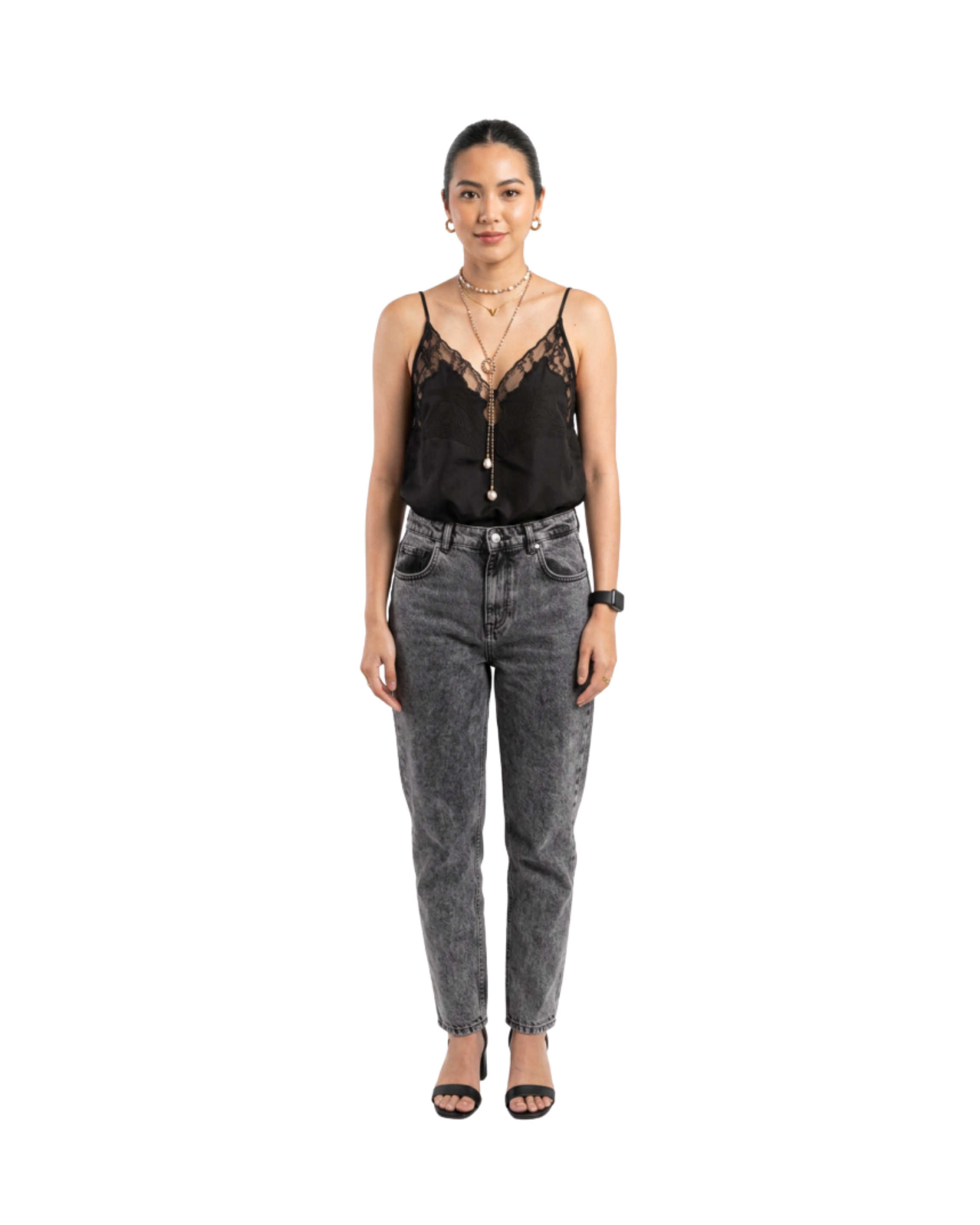 TOP DE TIRAS NEGRO BORDADO