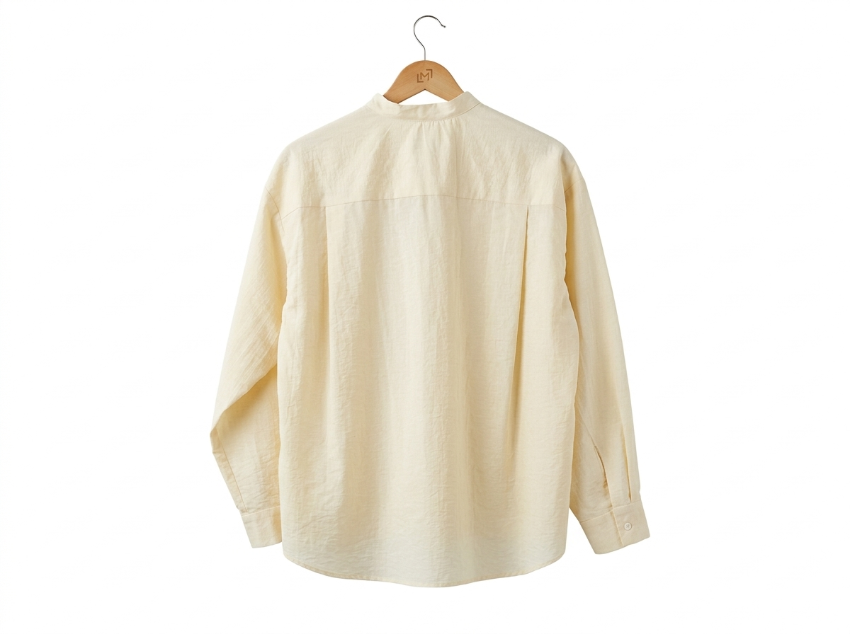 SANDRO - Nude Pearl Linen Shirt